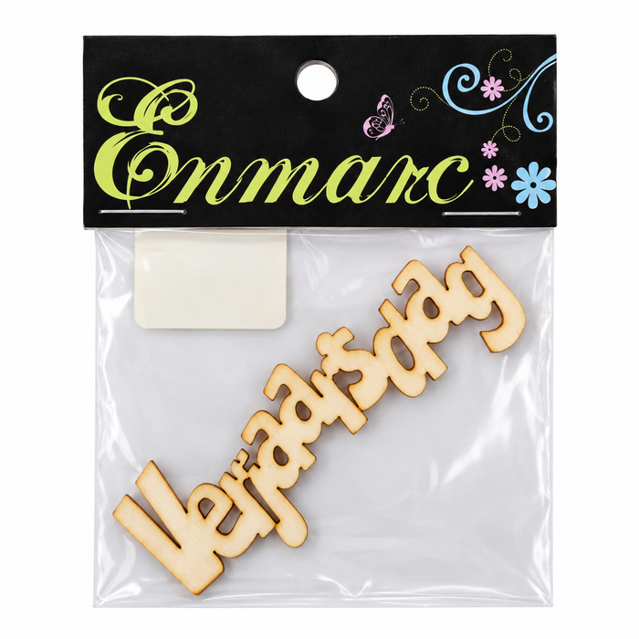 Doodles - Enmarc - "Verjaarsdag" Chipboard Embellishment