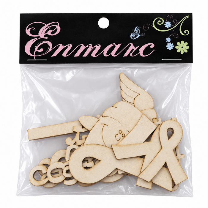 Doodles - Enmarc - "Fighting Cancer Set" Chipboard Embellishment