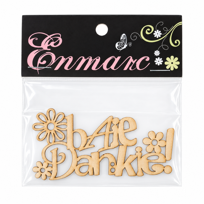 Doodles - Enmarc - "Baie Dankie!" Chipboard Embellishment