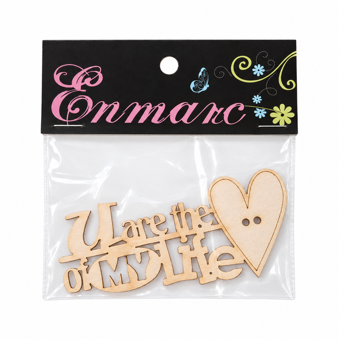 Doodles - Enmarc - "U Are the Heart of My Life" Chipboard Embellishment