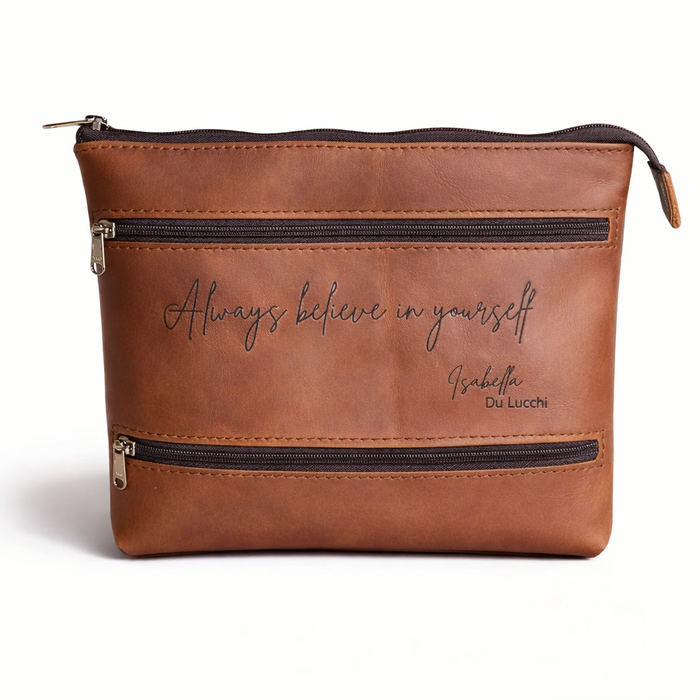 Doodles Genuine Leather - A4 Zipper Bag - Large - Blank or Personalizable