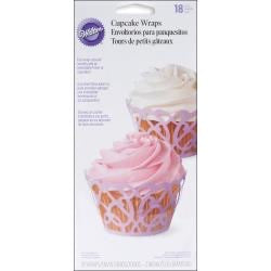 Wilton - Standard Cupcake Wraps - Lavender Swirls 18/Pkg