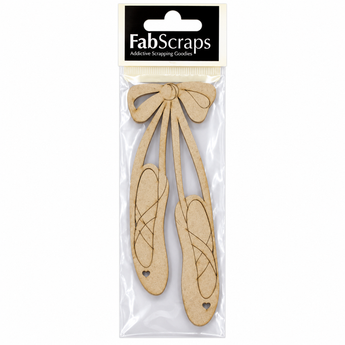 Doodles - FabScraps - “Ballet Shoes" Chipboard Embellishment