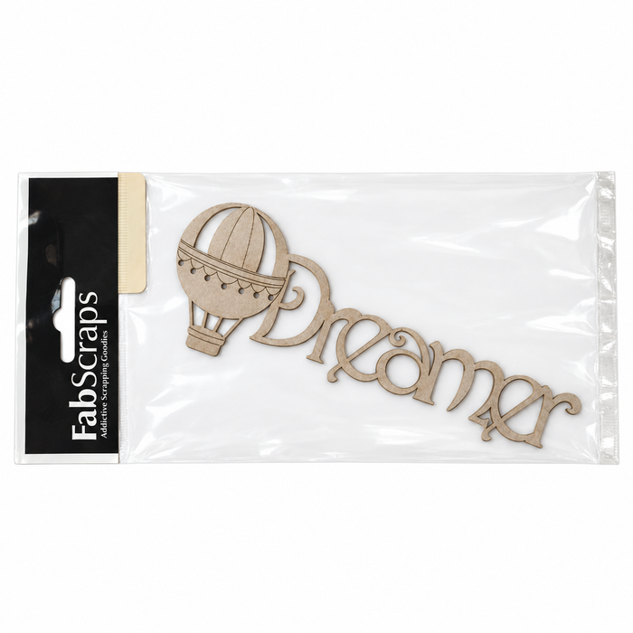 Doodles - FabScraps - “Dreamer" Chipboard Embellishment