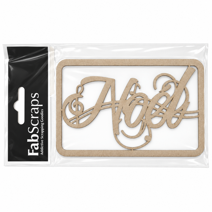 Doodles - FabScraps - “Noel" Chipboard Embellishment