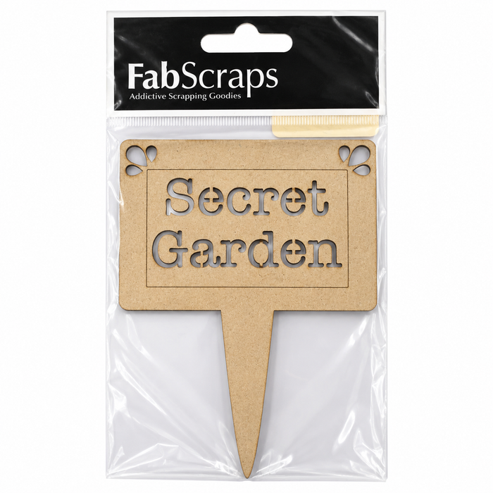 Doodles - FabScraps - “Secret Garden” Pot Plant Tag & Scrapbooking Embellishment
