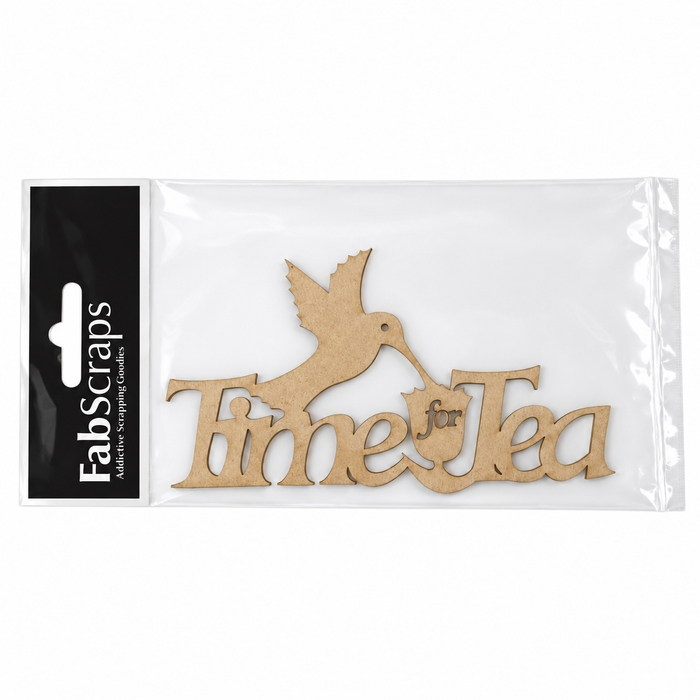 Doodles - FabScraps - “Time for Tea" Chipboard Embellishment