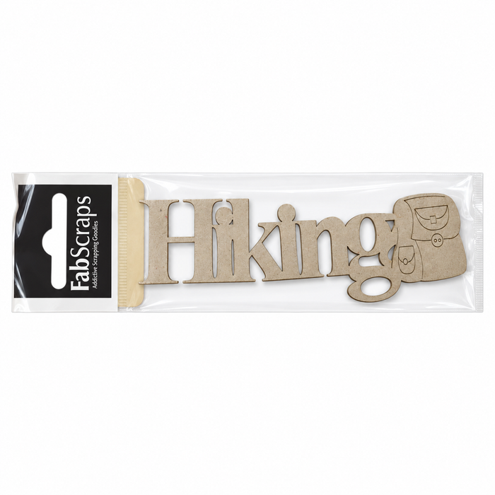 Doodles - FabScraps - "Hiking" Chipboard Embellishment