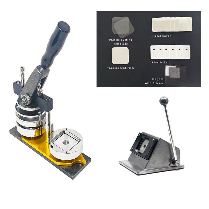 Fridge Magnet and Badge Machine with Cutter - 50mm x 50mm Plus Extra Refills