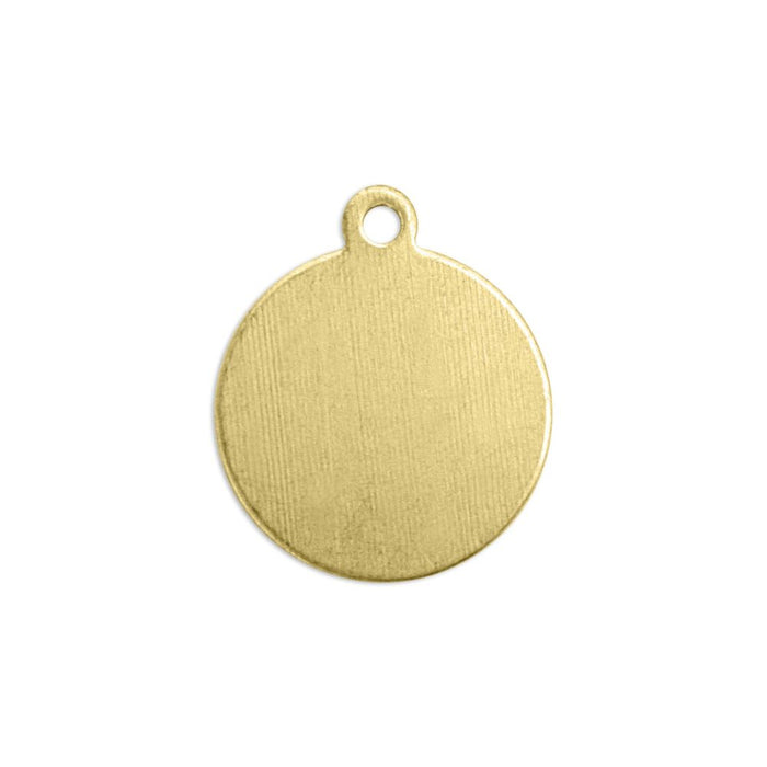 Circle Tag w/ Ring 5/8"- Premium Stamping Blanks Brass 18g