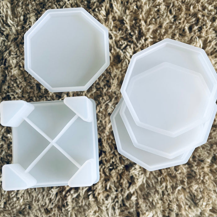 Doodles - Laplaz Coaster Mold Set - Hexagonal With Storage Holder