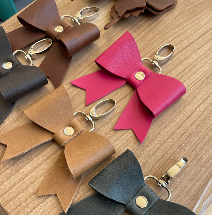 Doodles - Leather Keyring Bow Tie 8cm x 7.5cm 1pc (Assorted)