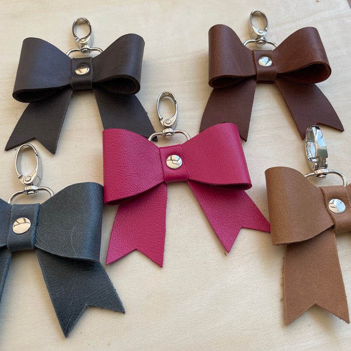 Doodles - Leather Keyring Bow Tie 8cm x 7.5cm 1pc (Assorted)