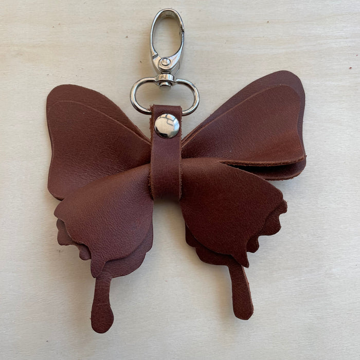 Doodles - Leather Keyring Butterfly W10cm x H10cm 1pc