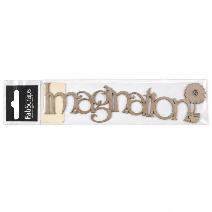 Doodles - FabScraps - “Imagination" Chipboard Embellishment