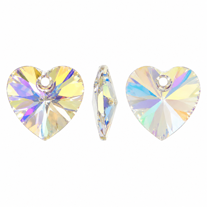 Beadsmith - Swarovski - 6228 Xilion Heart Pendant - 10mm - Crystal AB - 1 Piece.