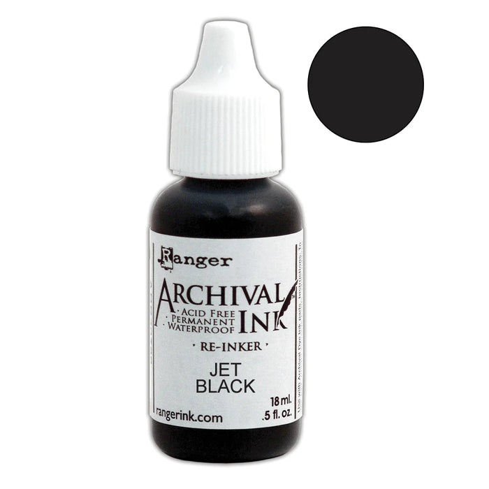 Ranger - Archival Ink™ Pads Re-Inker Jet Black, 0.5oz
