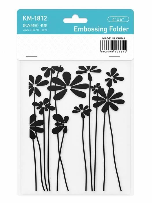 Kamei - 4"x6" Embossing Folder -Flowers Long