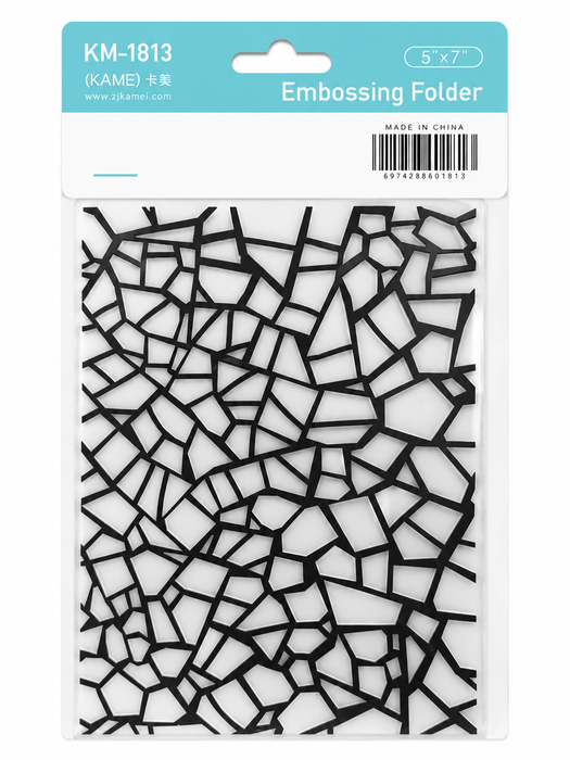 Kamei - 5"x7" Embossing Folder - Cracked Mosaic