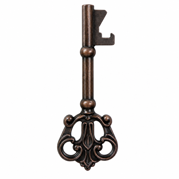 Doodles - Brass Vintage Key Charm – 4cm