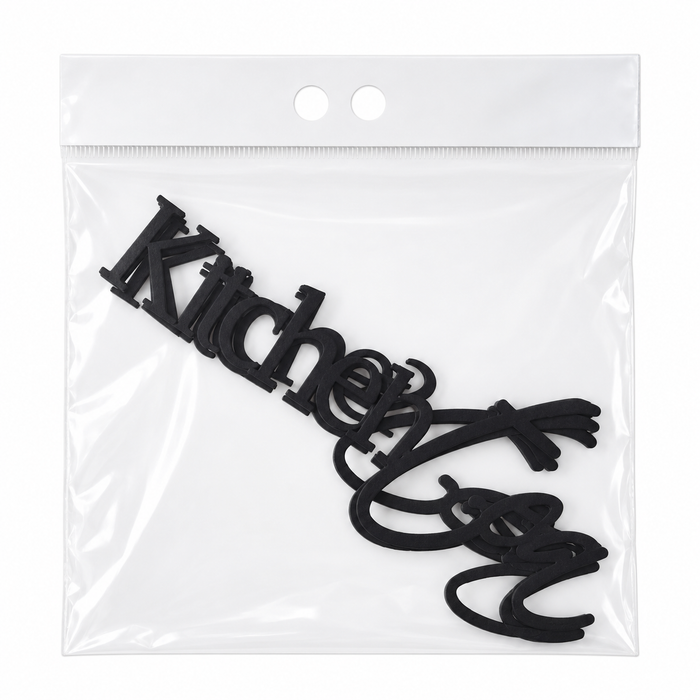 Doodles - "Kitchen Tea" – Black Chipboard Embellishments 5/pk