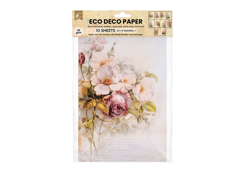 Little Birdie - Eco Déco Paper - Bloom Boutique A4 size 10 design x 1 10 sheets