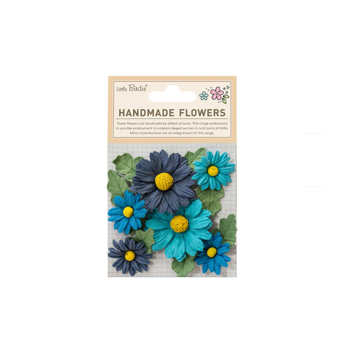 Little Birdie - Handmade Flowers Anya - Blue Sky 6pcs