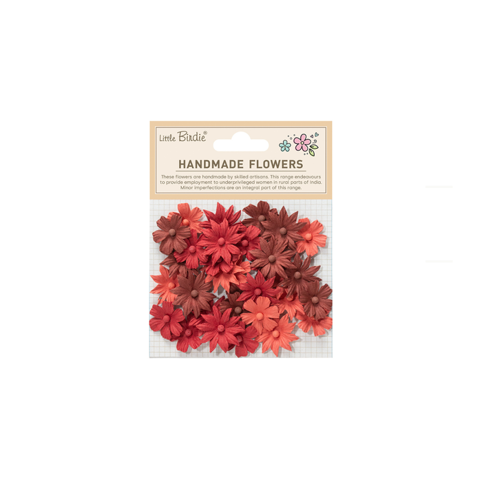 Little Birdie - Handmade Flowers Valerie - Ruby Aura 32pcs