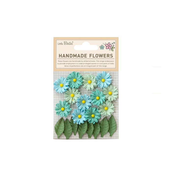 Little Birdie - Handmade Flowers Cyra - Teal Vibes 20pcs
