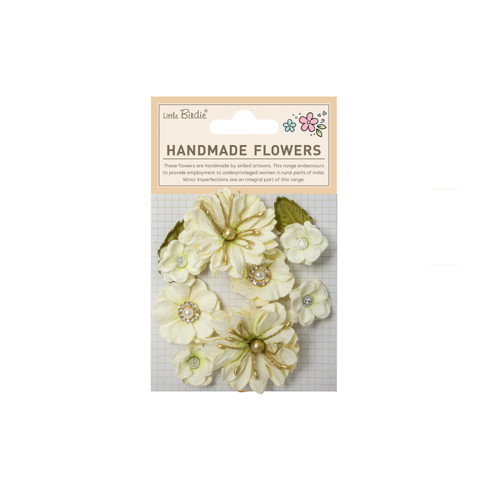 Little Birdie - Handmade Flowers Liora - Ivory Pearl 6pcs