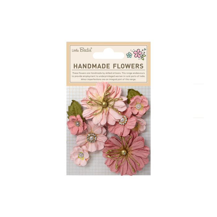 Little Birdie - Handmade Flowers Liora - Pink Passion 6pcs
