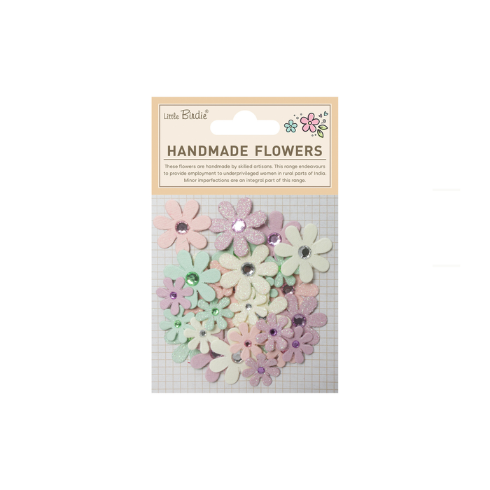 Little Birdie - Handmade Flowers Sparkle Florettes - Fairy Garden 30pc