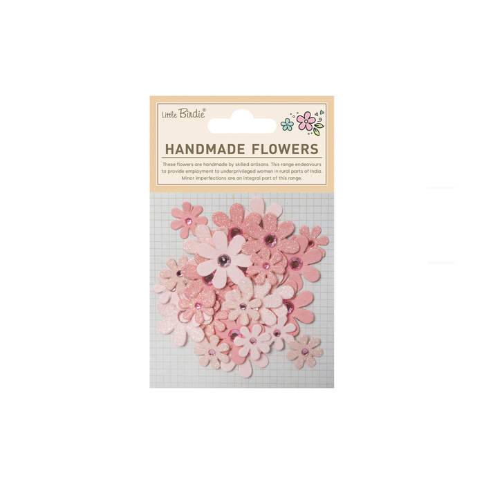 Little Birdie - Handmade Flowers Sparkle Florettes - Pink Passion 30pc