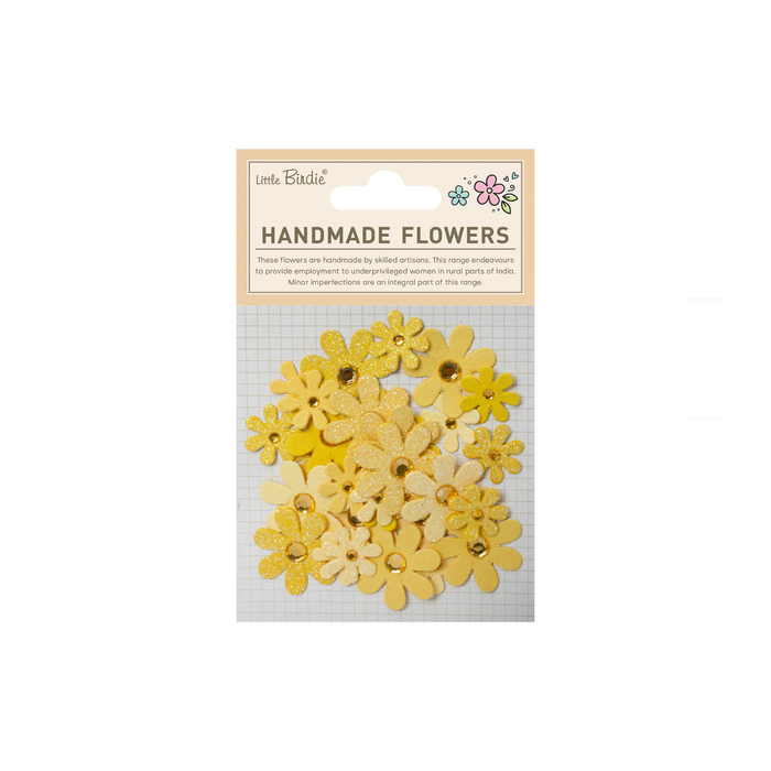 Little Birdie - Handmade Flowers Sparkle Florettes - Sunshine 30pc