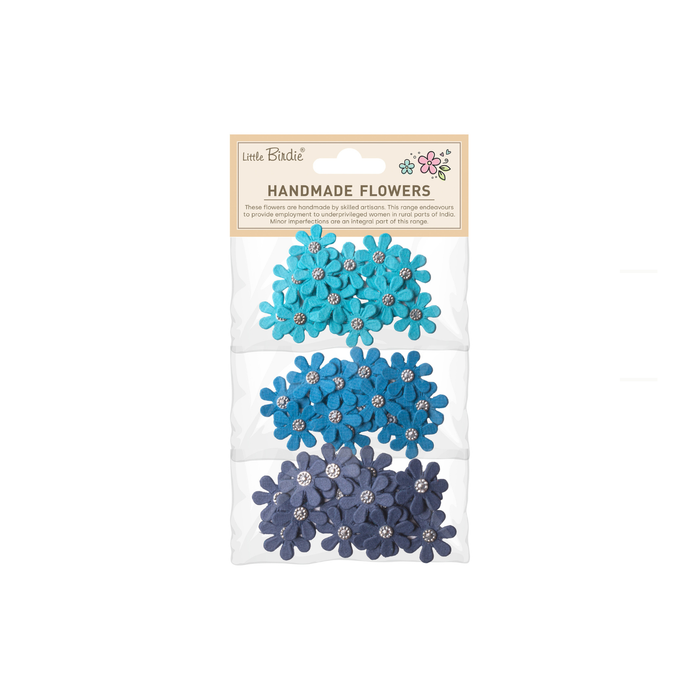 Little Birdie - Handmade Flowers Luna - Blue Sky 45pcs