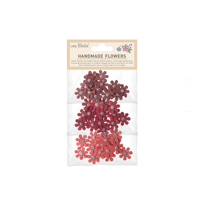 Little Birdie - Handmade Flowers Luna - Ruby Aura 45pcs