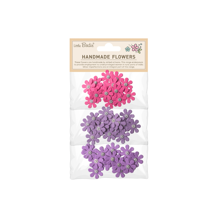 Little Birdie - Handmade Flowers Luna - Magenta Orchid 45pcs