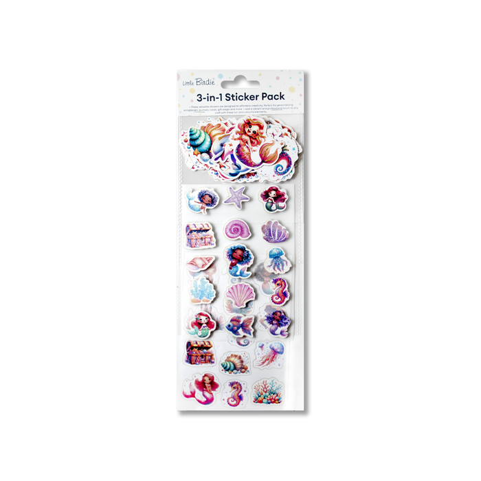 Little Birdie 3D -3 in 1 Pack - Stickers, Embellishments & Ephemera - Mermaids and Pals
