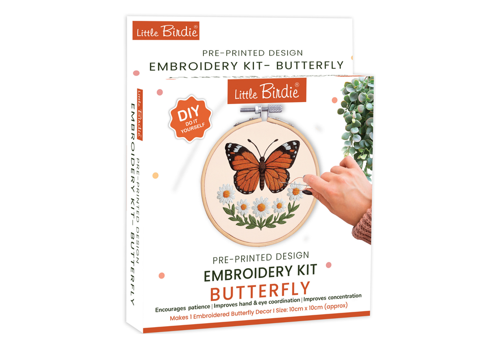Little Birdie - DIY Embroidery Kit -  Butterfly