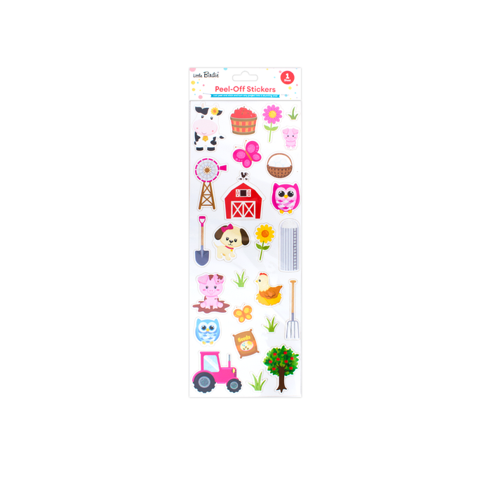 Little Birdie Peel off Sticker - Peel off Sticker -At the Farm, Approx 13.75 x 5in, 1sheet"