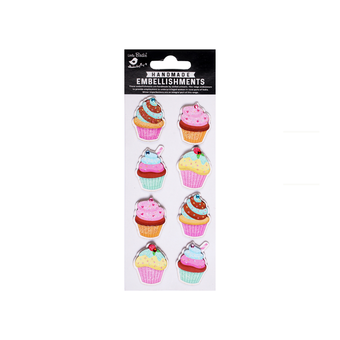 Little Birdie 3D Sticker Embellishment-Self-Adhesive Handmade  Cupcake Delight 8pc
