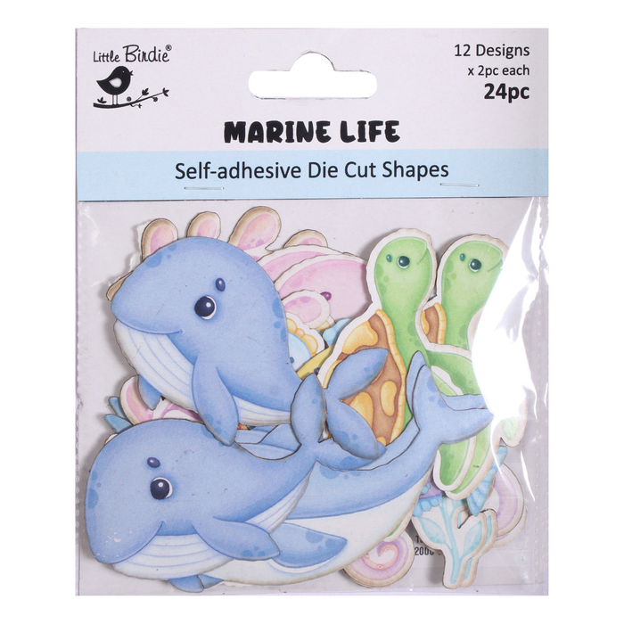 Little Birdie - Self Adhesive Die Cuts - Marine Life 24pc