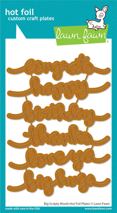 Lawn Fawn  - Custom Craft Die - Big Scripty Words Hot Foil Plates