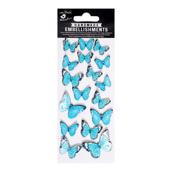 Littel Birdie - 3D Jewel Butterfly - Blue Charm (17pc)