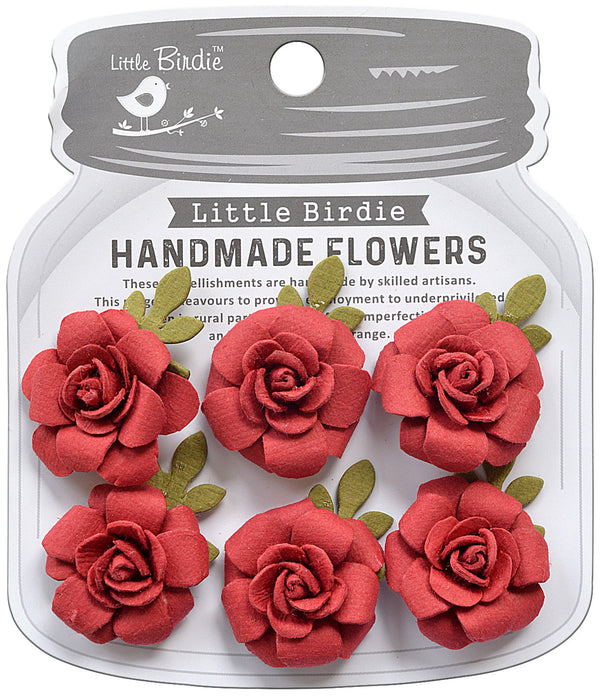 Little Birdie - Amica Paper Flowers 6/Pkg - Poppies And Roses