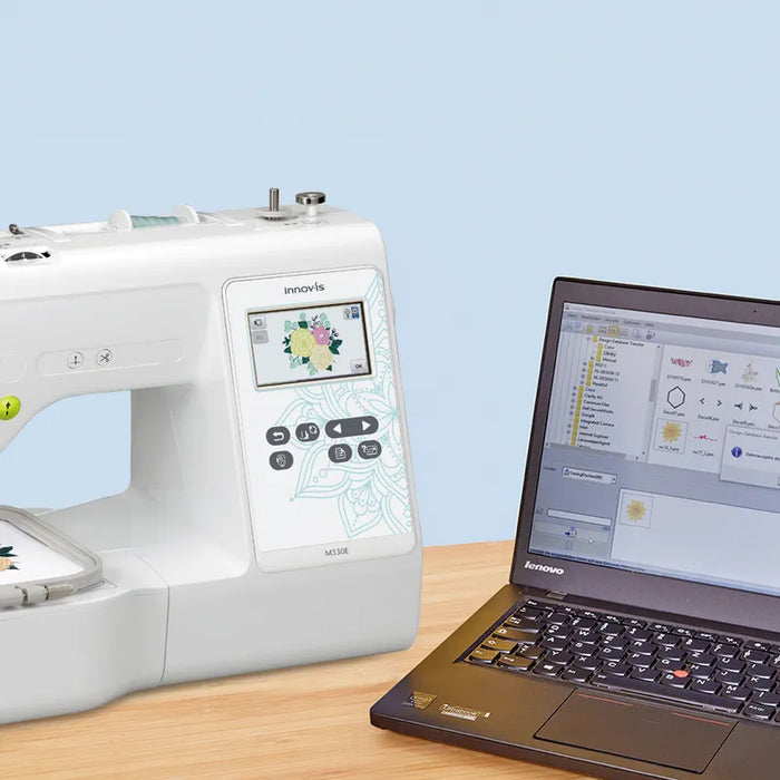 WLAN and USB Connectivity
Send embroidery files from your PC to your machine with free downloadable DesignDatabase Transfer software or use USB.