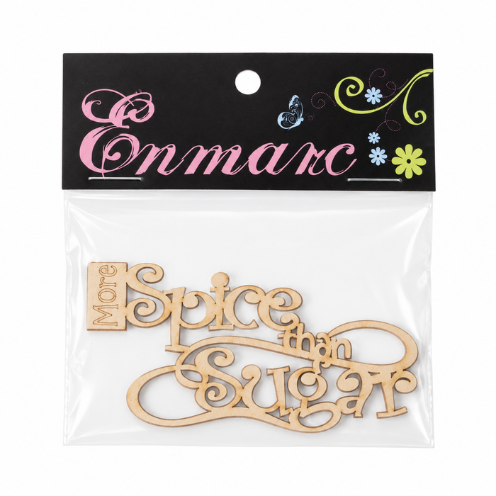 Doodles - Enmarc - "More Spice than Sugar" Chipboard Embellishment