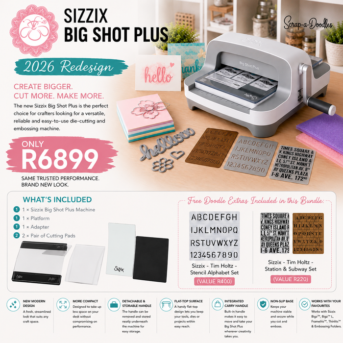 Sizzix - Big Shot Plus Machine - A4 - Tim Holtz Bundle - New Model Design