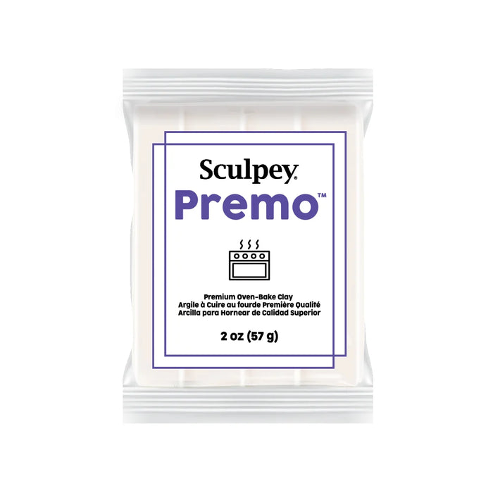 Sculpey - Premo Premium Oven - Bake Clay 2oz - White Translucent