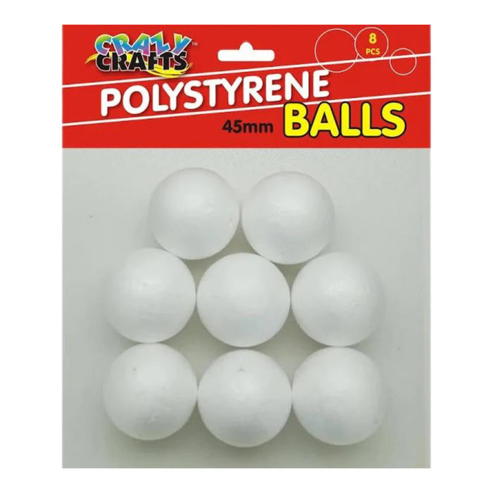 Crazy Crafts - Polystyrene Balls 45mm, 8pcs
